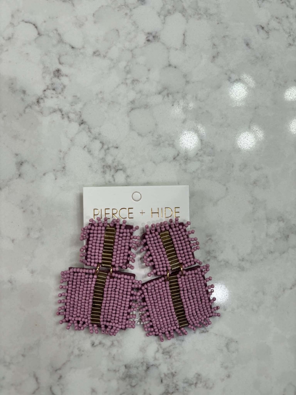 Lavender Beaded Statement Earrings